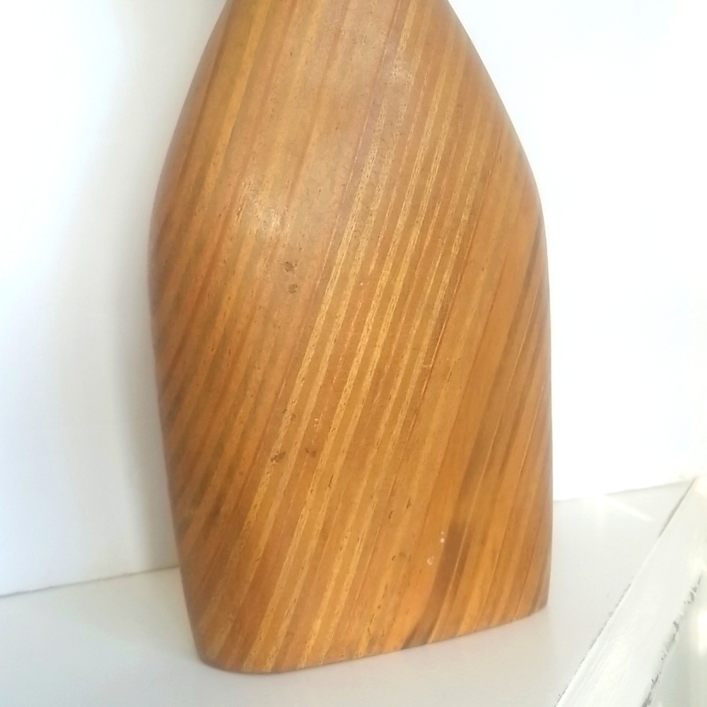 HANDMADE Heavy Wooden Tall Vase - Picture 2 of 9